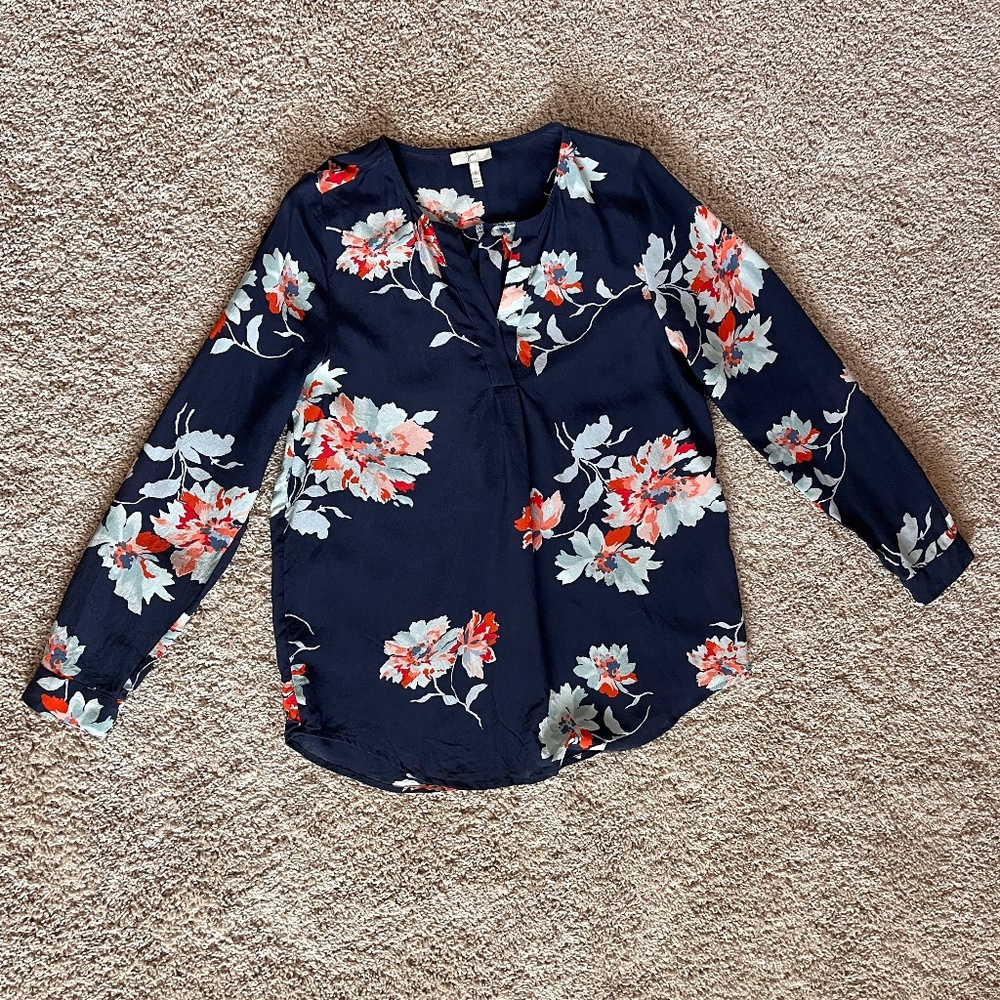 Joie V-Neck Silk Blouse Size S